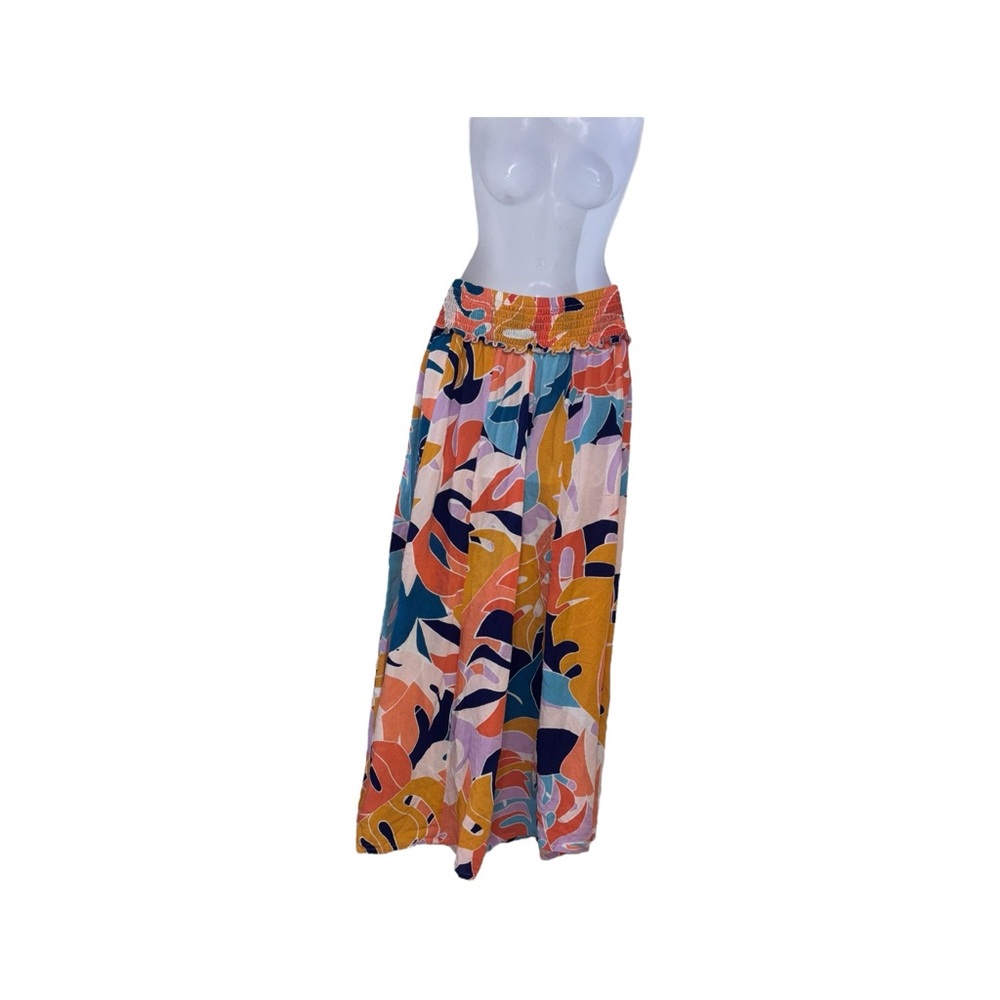 Women’s drawstring floral wide leg pants size medium - Picture 3 of 6